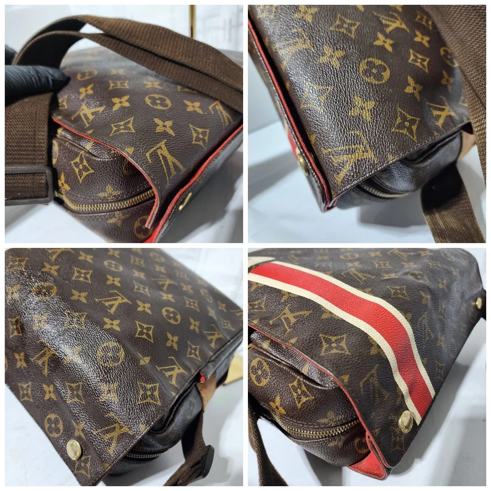 LOUIS VUITTON Monogram Canvas Naviglio Messenger/Crossbody Bag Brown